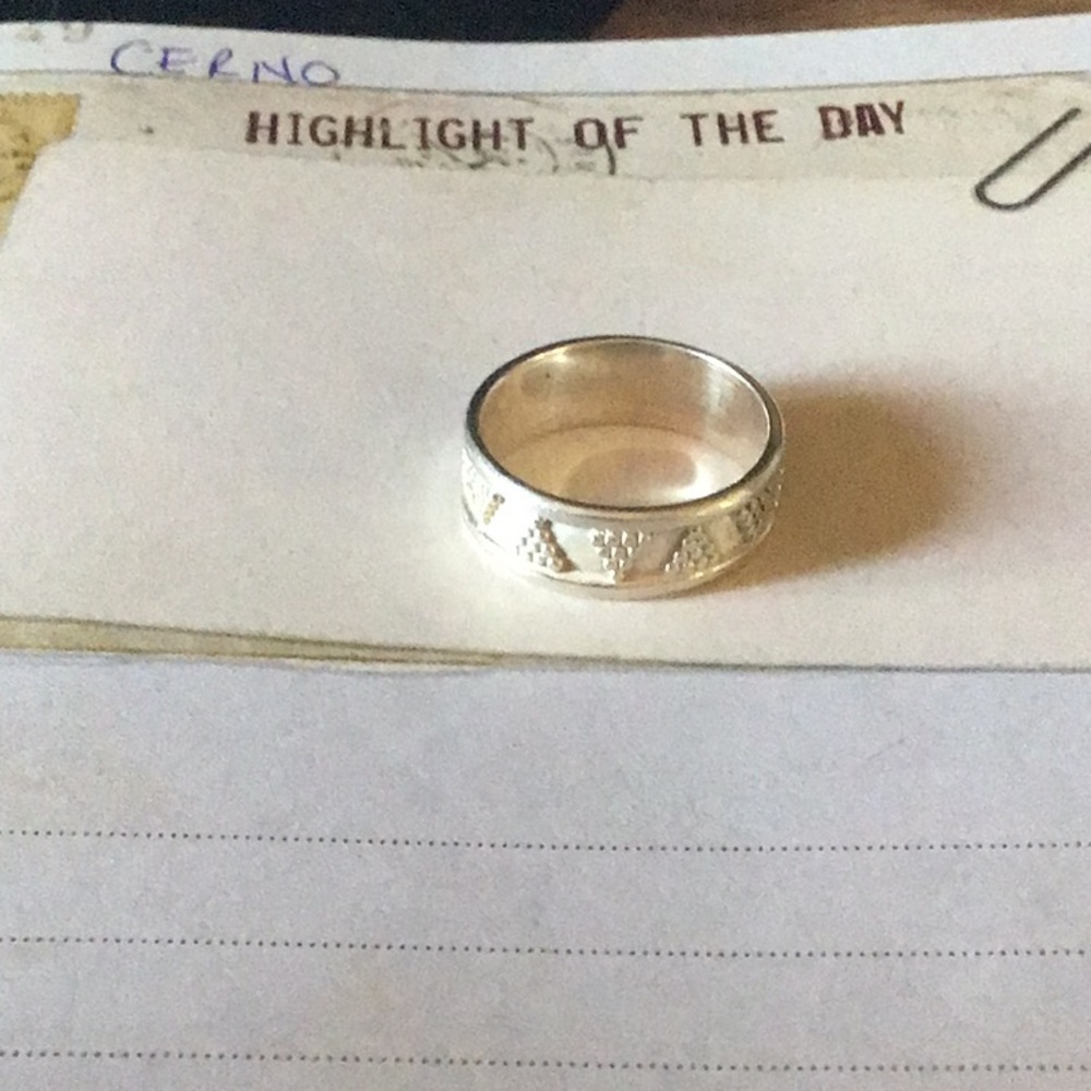 Mens sterling silver wedding band